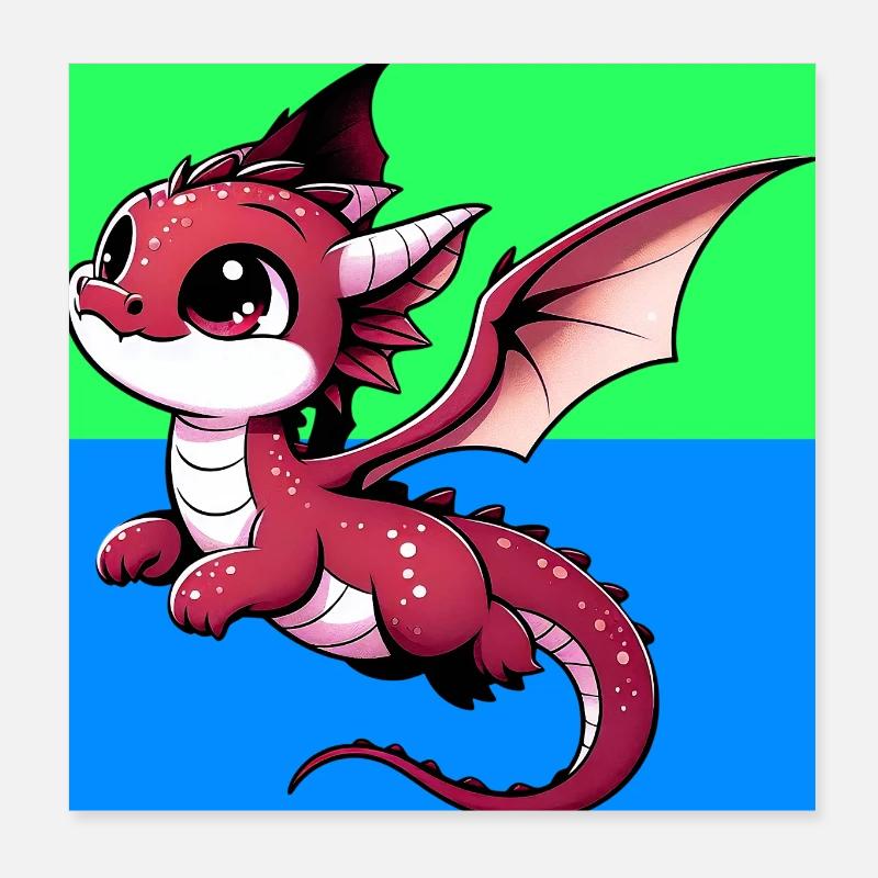dragon Poster 8" x 8" (20x20 cm)