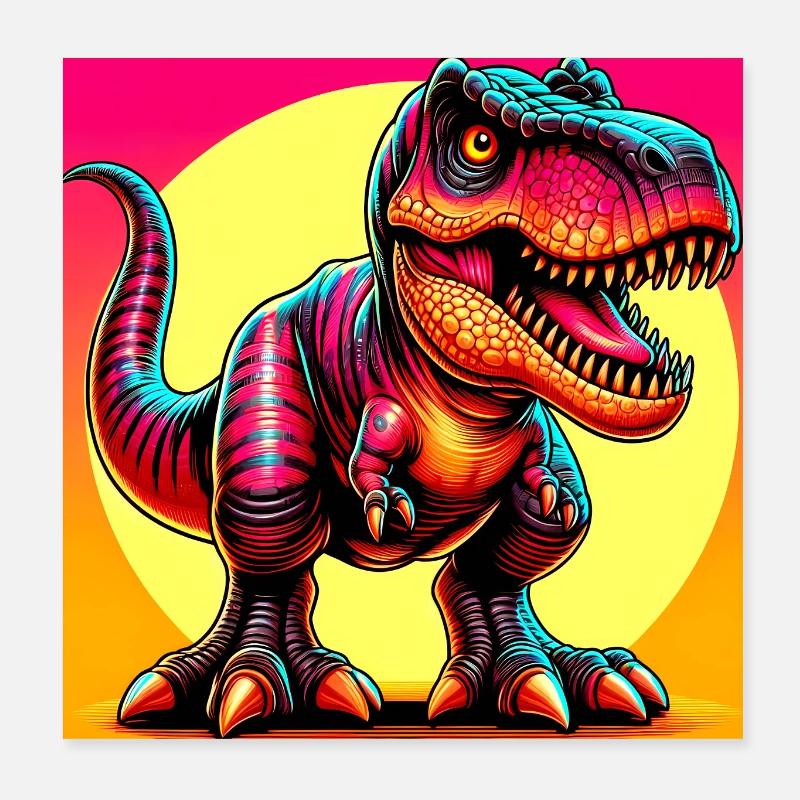 dinosaur Poster 8" x 8" (20x20 cm)