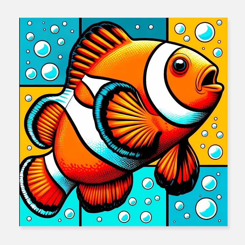 Clownfish Poster 8" x 8" (20x20 cm)