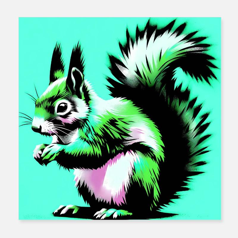 squirrel Poster 8" x 8" (20x20 cm)