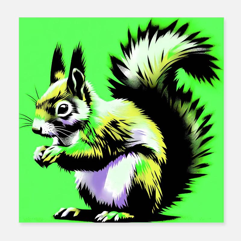 écureuil Poster 20 x 20 cm
