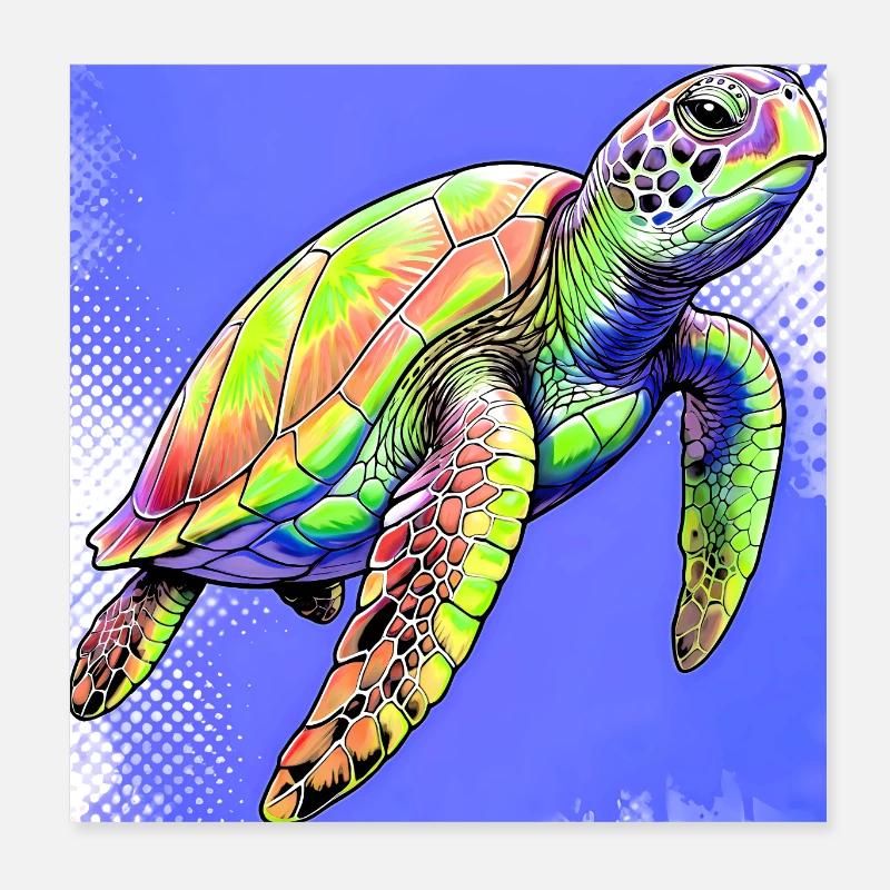 turtle Poster 8" x 8" (20x20 cm)