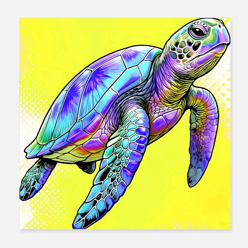 turtle Poster 8" x 8" (20x20 cm)