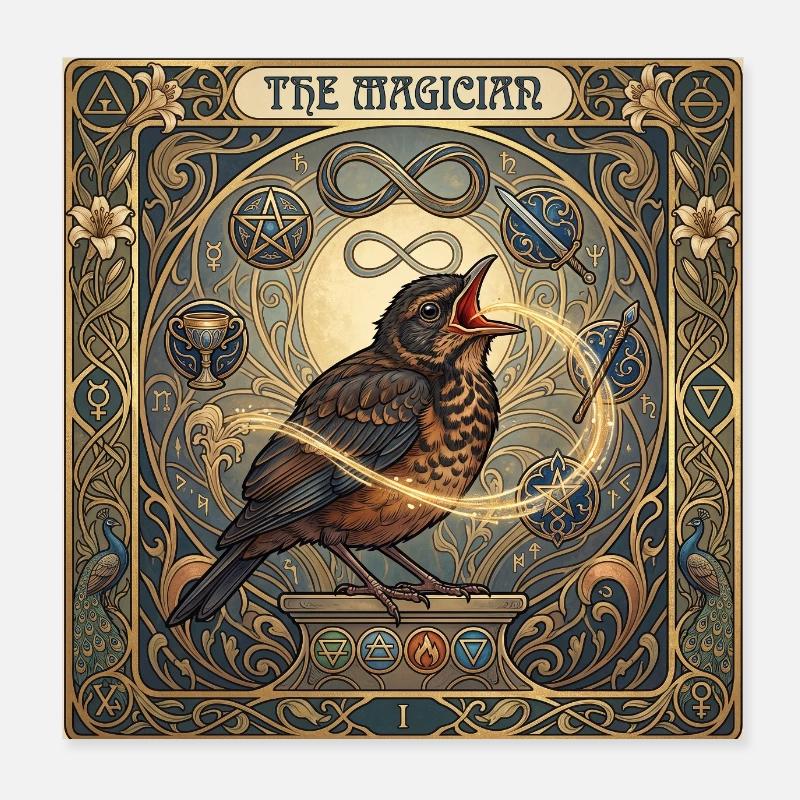 Amsel, der Magier Poster 20x20 cm