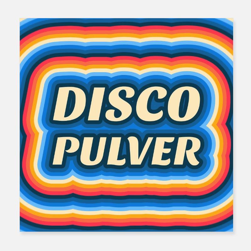 Disco Pulver Retro Logo Poster 20x20 cm