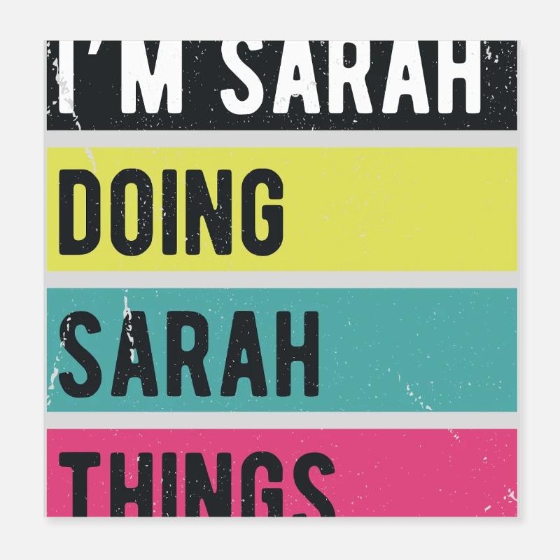 I'm Sarah Doing Sarah Things Retro Poster 8" x 8" (20x20 cm)