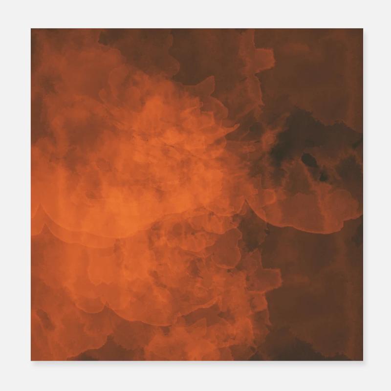 Flammiger Nebel Farbspiel Poster 20x20 cm