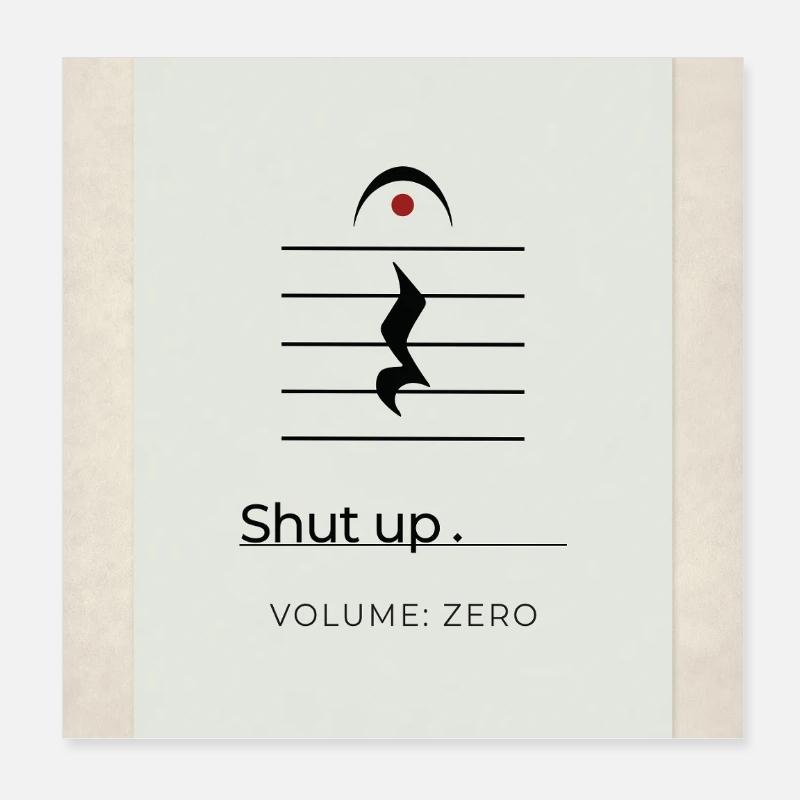 Tais-toi – Volume Zéro Minimaliste Design Poster 20 x 20 cm