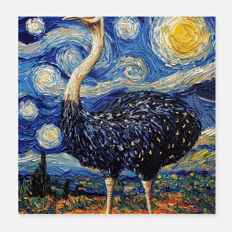 Strauß Van Gogh Style Starry Night Poster 20x20 cm