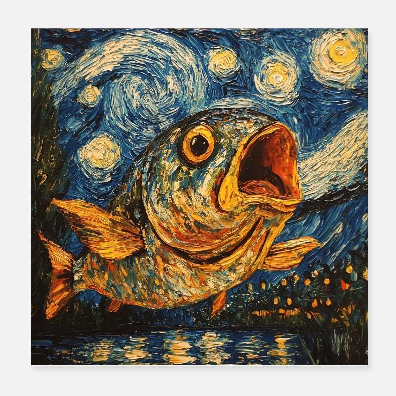 Carpe style Van Gogh Poster 20 x 20 cm