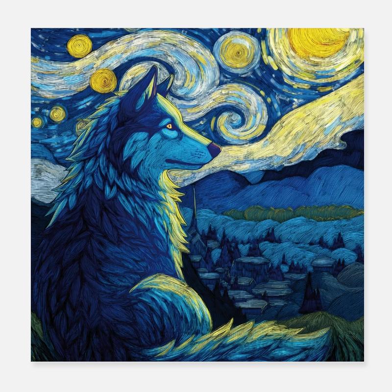 Wolf Poster 8" x 8" (20x20 cm)