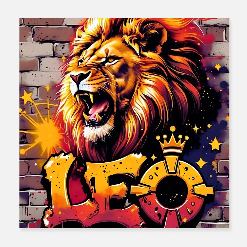 Löwe Poster 20x20 cm