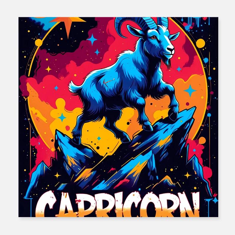 Capricorne Poster 20 x 20 cm