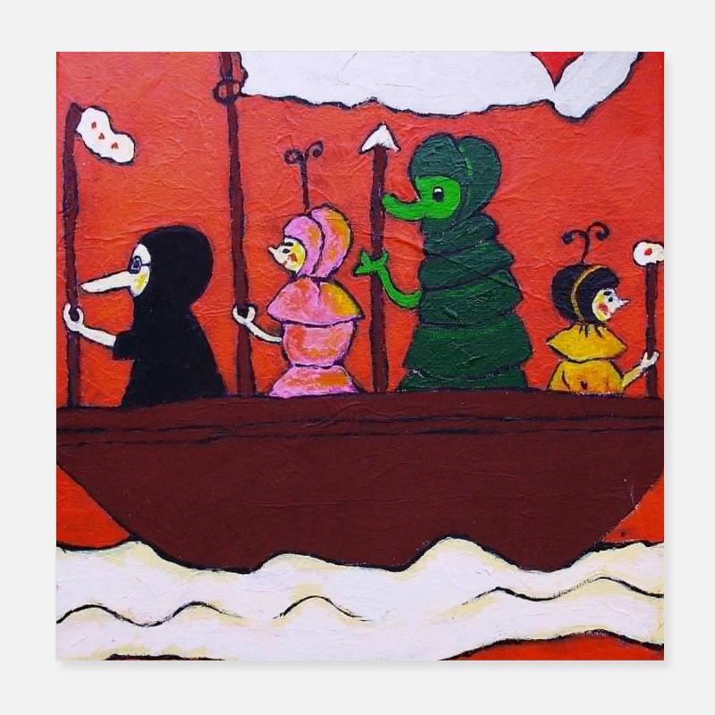 4 Freunde Poster 20x20 cm