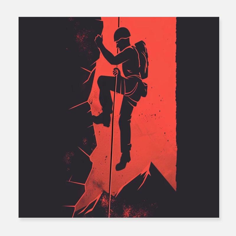 Urban Climbing Dark Ramp Poster 8" x 8" (20x20 cm)