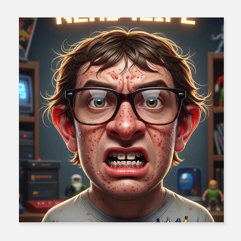 Nerd4Life Impression de style pixel Poster 20 x 20 cm