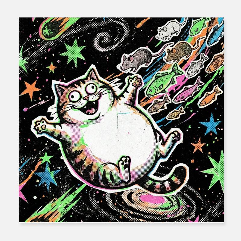 Univers de Crazy Kitten Poster 20 x 20 cm