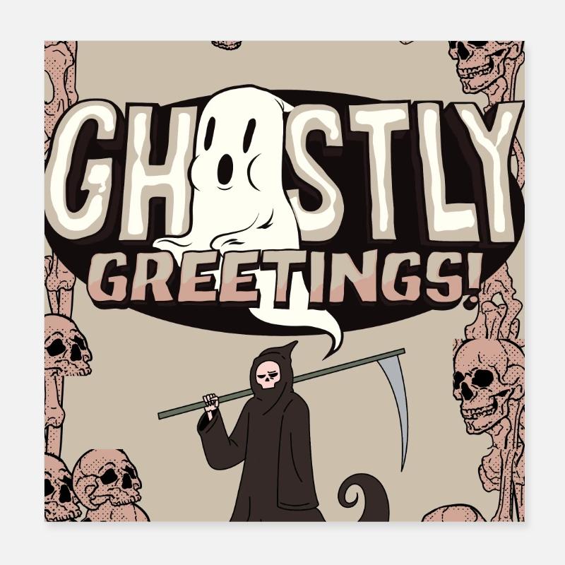 Geistlicher Sensenmann Grußdesign Poster 20x20 cm