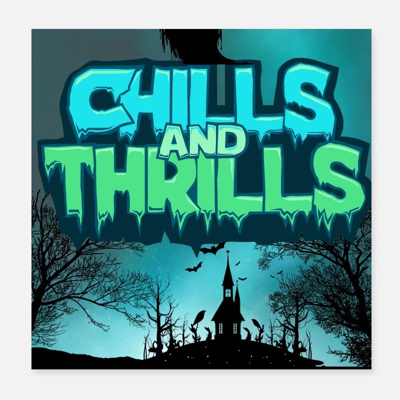 Dark creepy backdrop with lettering Poster 8" x 8" (20x20 cm)