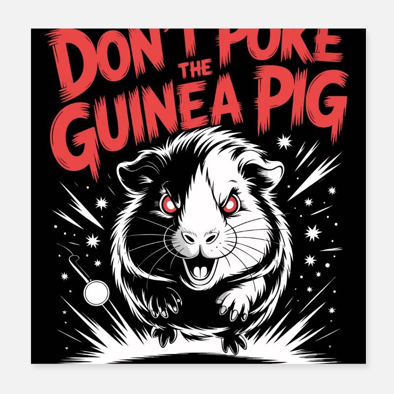 Avertissement concernant les cochons d'Inde dangereux Poster 20 x 20 cm