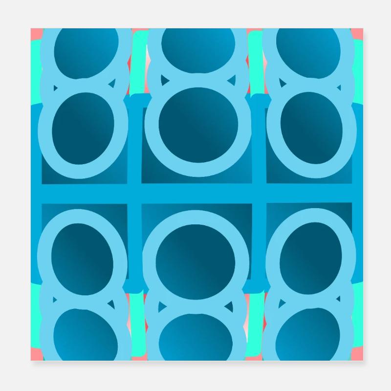 blue pattern, graphic art Poster 8" x 8" (20x20 cm)