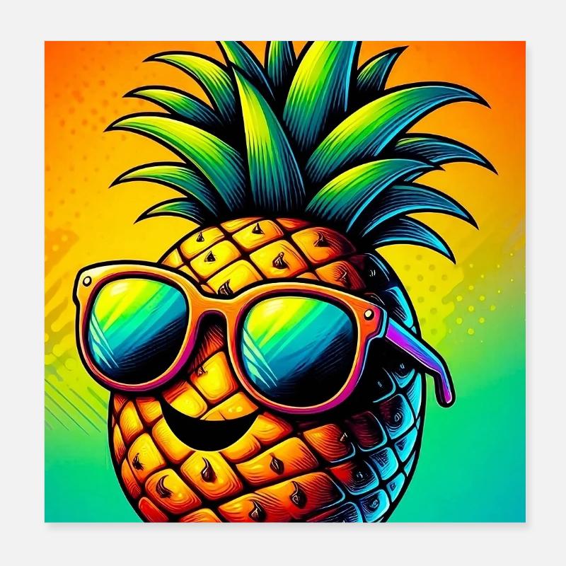 Ananas Poster 20 x 20 cm