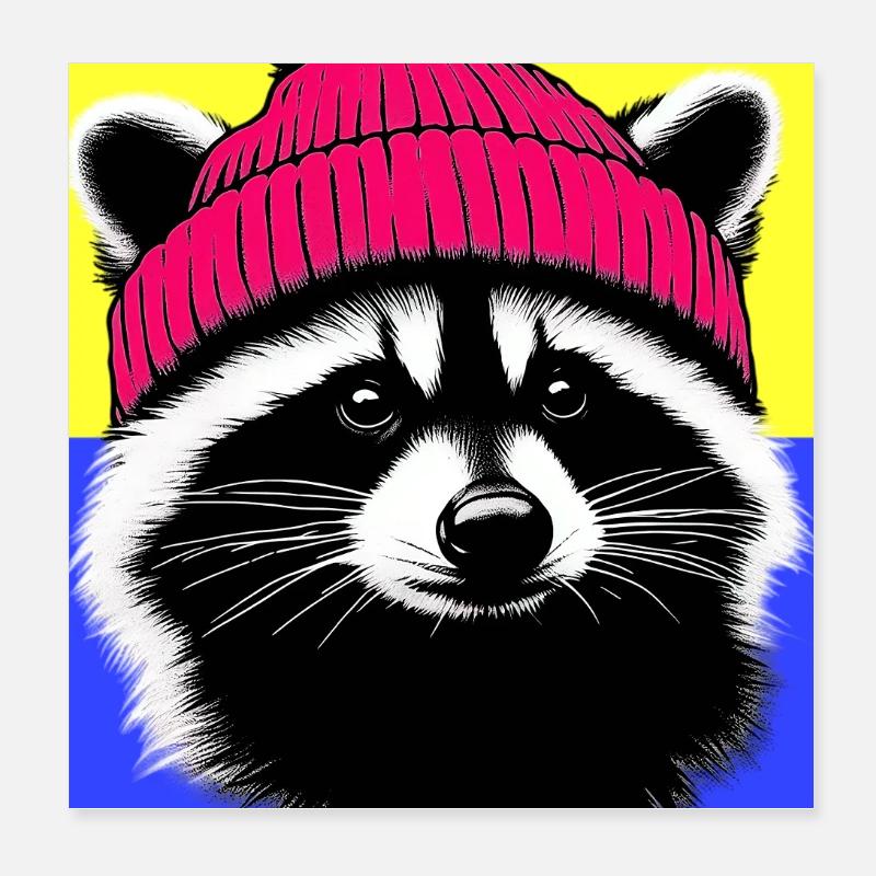 Waschbär Poster 20x20 cm