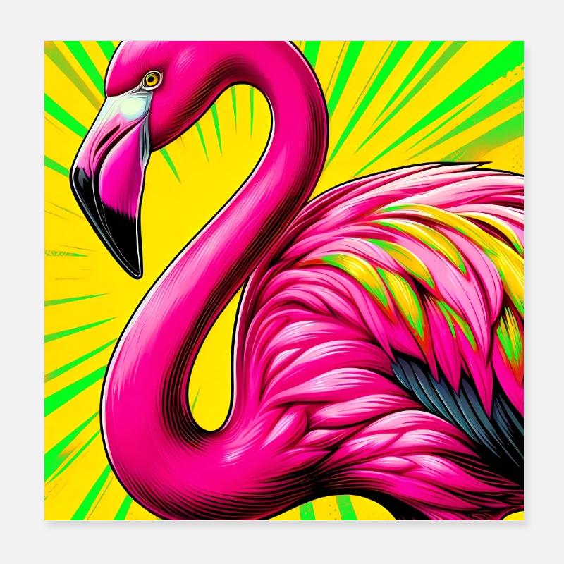 Flamingo Poster 20x20 cm