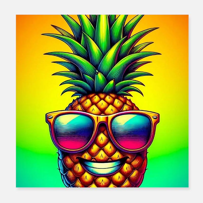 Ananas Poster 20 x 20 cm