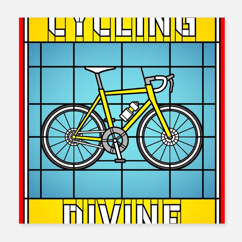 Vitrail Divin Cycling Poster 20 x 20 cm
