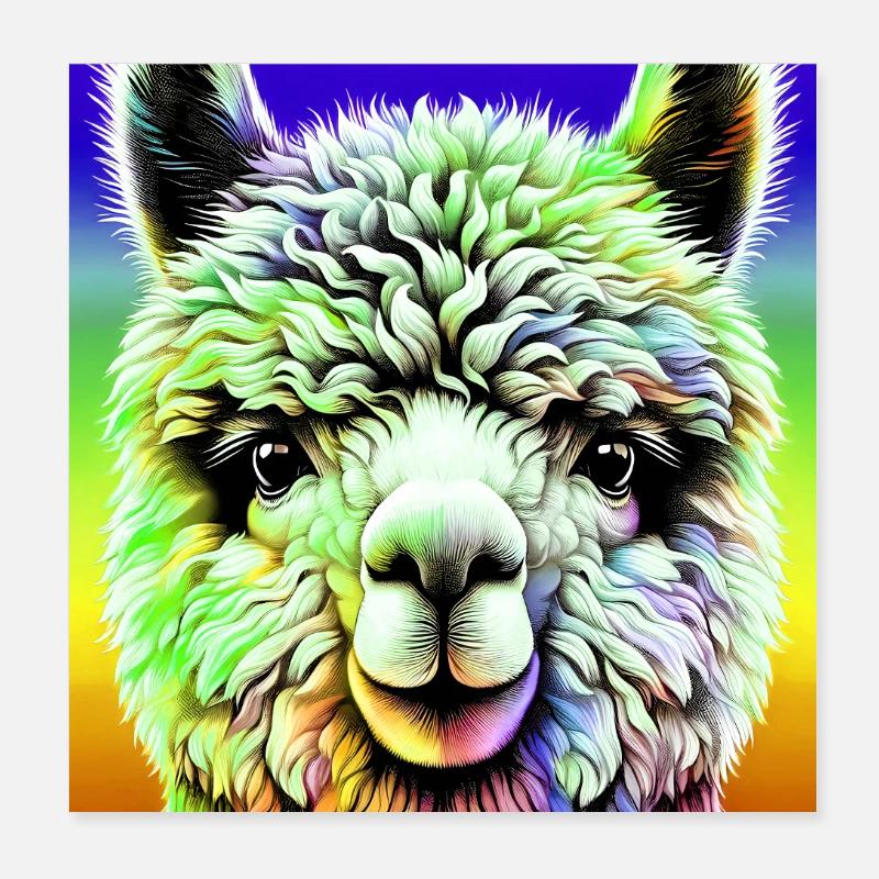 Alpaka Poster 20x20 cm