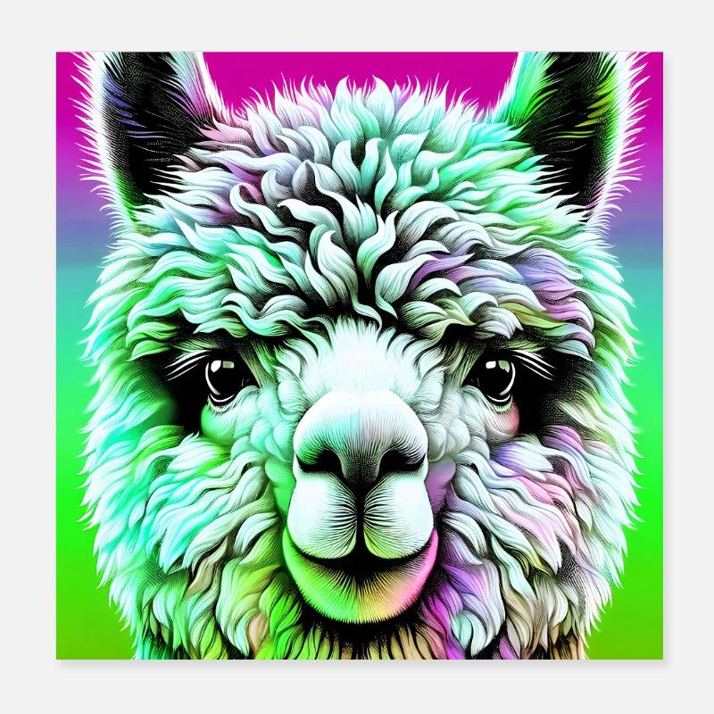 Alpaga Poster 20 x 20 cm