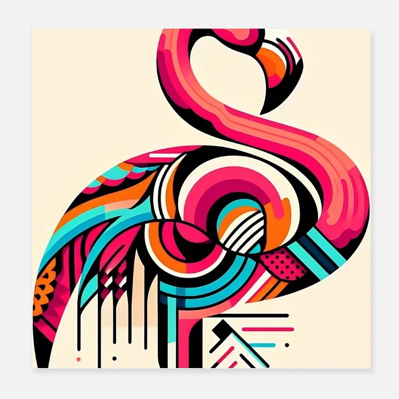Flamingo Poster 20x20 cm