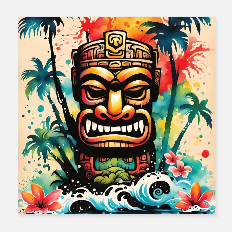 Tiki Splash art Poster 20x20 cm