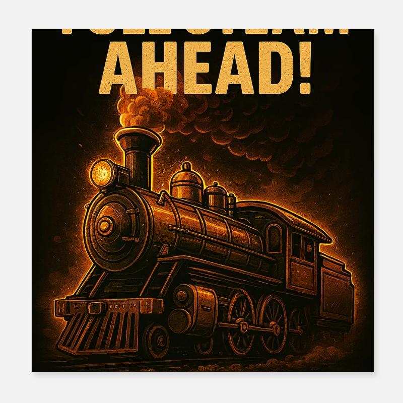 Dampflokomotive  Poster 20x20 cm