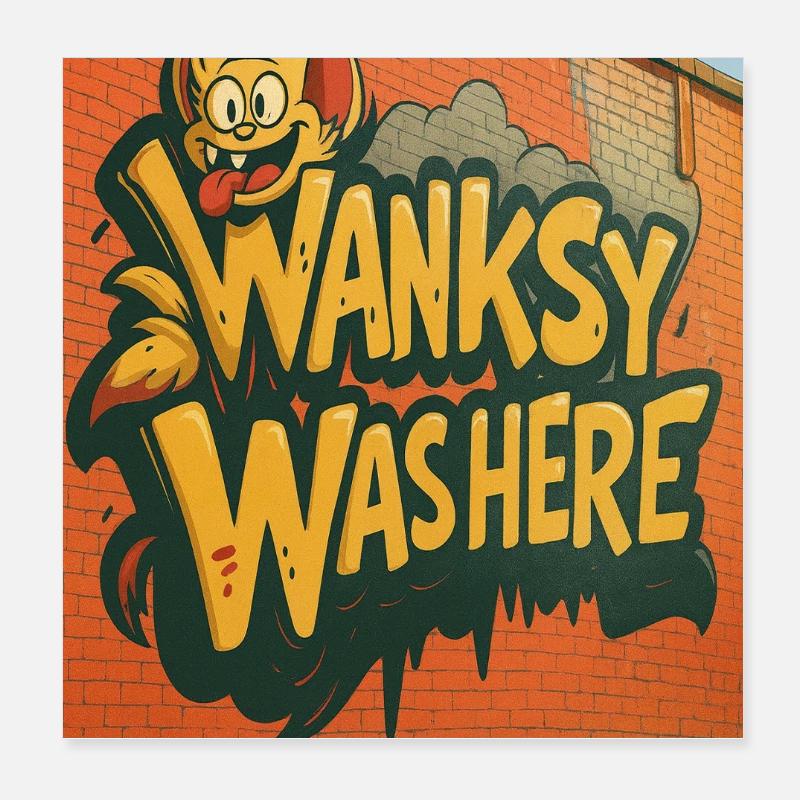 Wanksy était là Graffiti Poster 20 x 20 cm