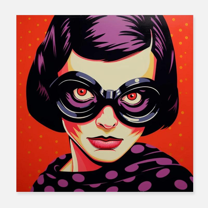 PopArt Goggles Diva Poster 8" x 8" (20x20 cm)