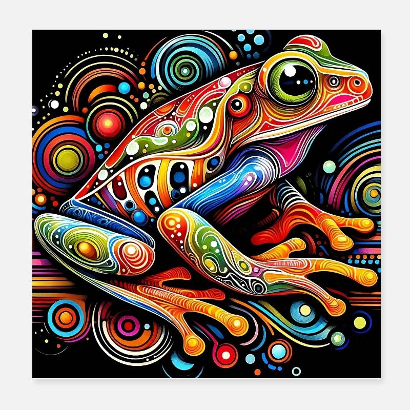 Frog Poster 8" x 8" (20x20 cm)