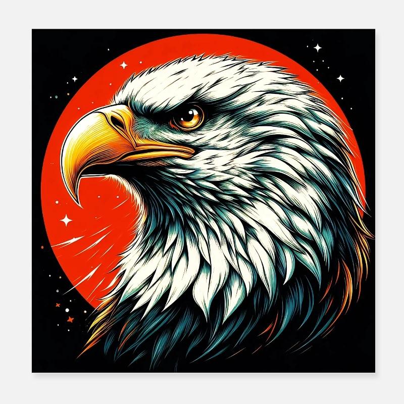 Pygargue à tête blanche Poster 20 x 20 cm