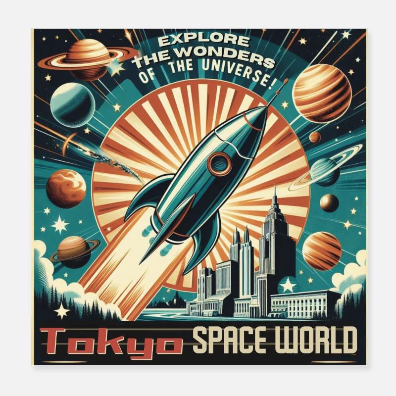 Tokyo Space World Poster 20x20 cm