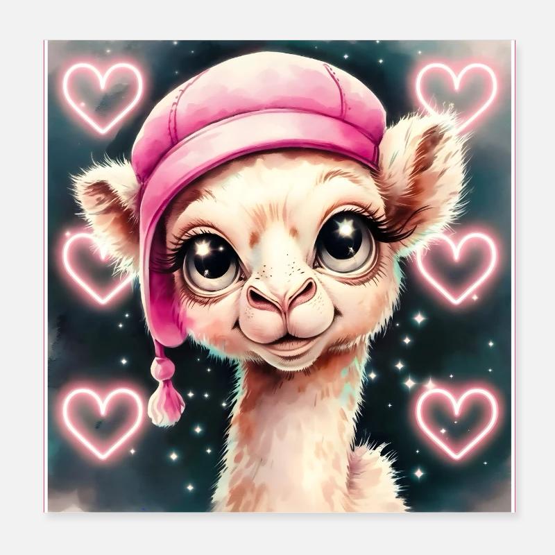Camel with Sleepy Cap Poster 8" x 8" (20x20 cm)