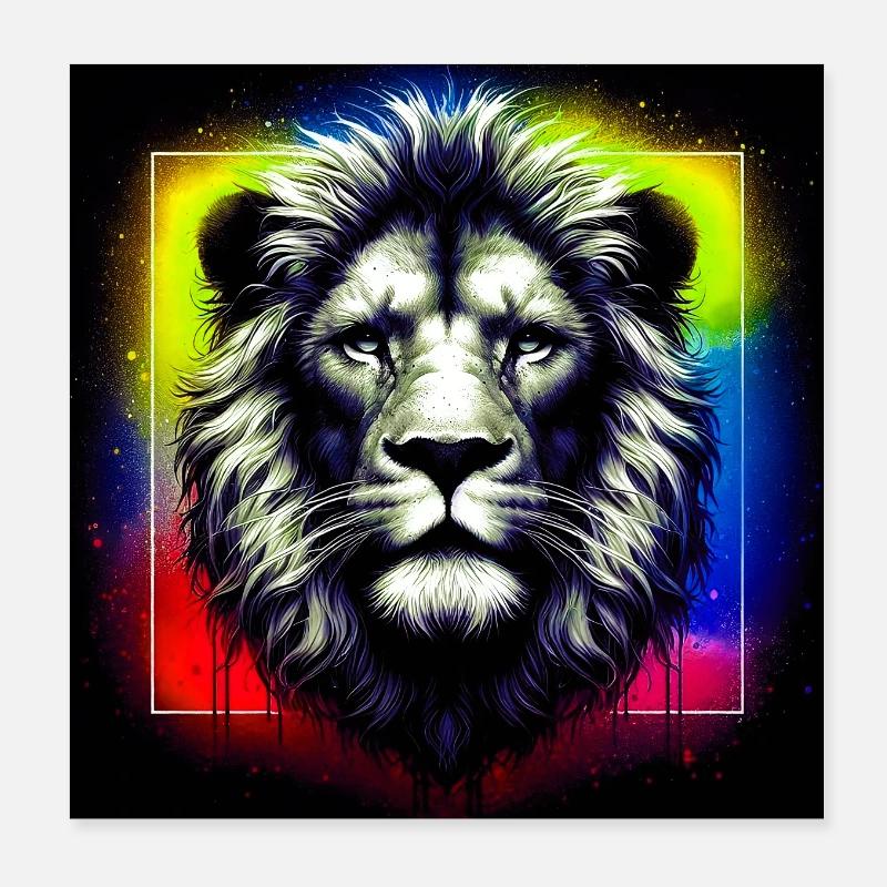 Löwe Poster 20x20 cm