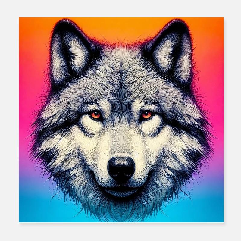 Wolf Poster 20x20 cm