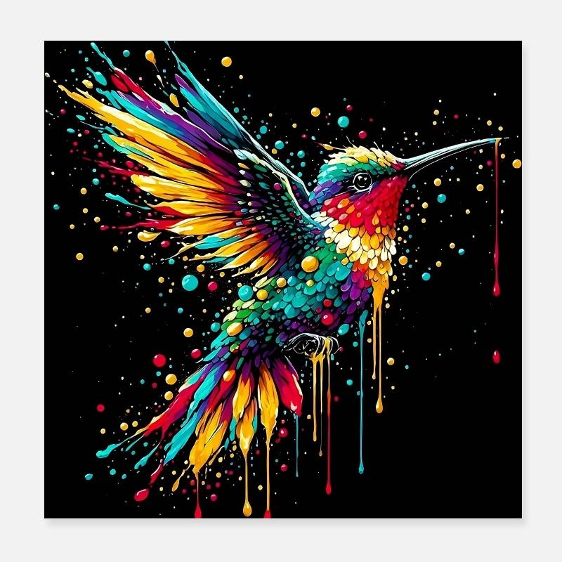 colibri Poster 20 x 20 cm