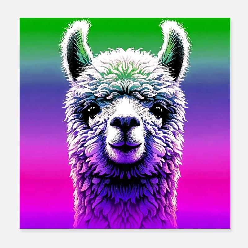 Alpaca Poster 8" x 8" (20x20 cm)
