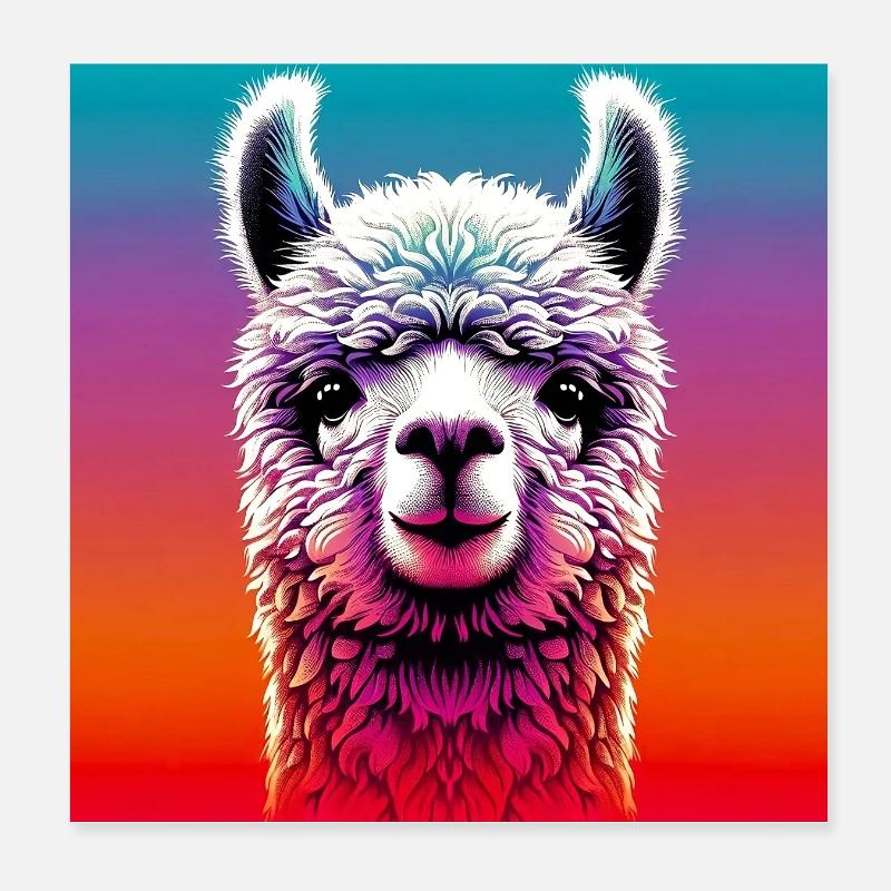 Alpaka Poster 20x20 cm