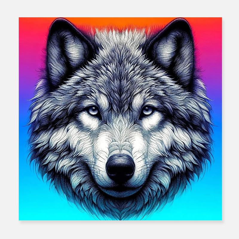 Loup Poster 20 x 20 cm