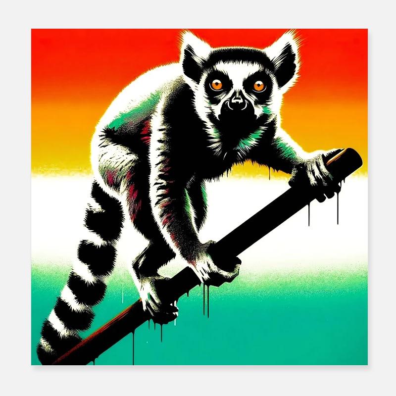 Lémurien Poster 20 x 20 cm