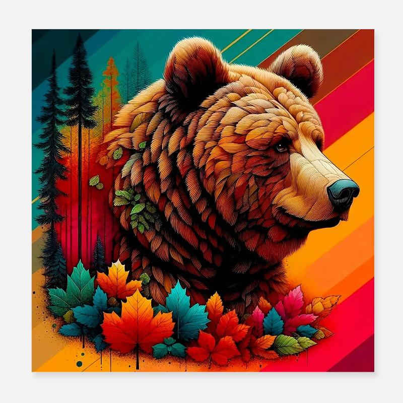 Bär Poster 20x20 cm