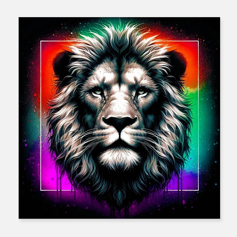 Löwe Poster 20x20 cm
